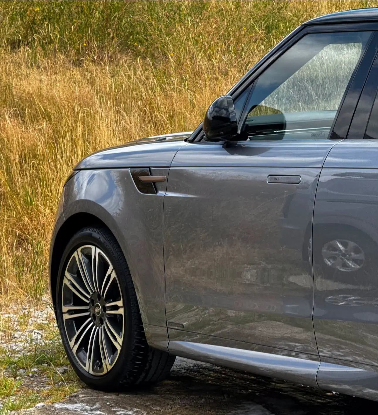 Grey Range Rover Sport after a wash