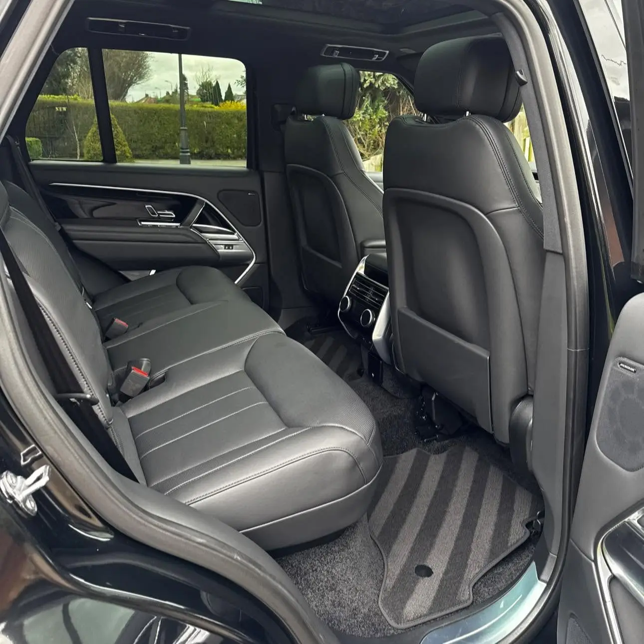 Freshly cleaned rear seats and carpets of an SUV